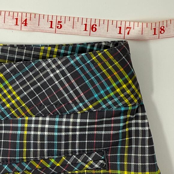 Slazenger Women’s Plaid Golf Shorts Size 10 Gray Blue Yellow Pockets - Picture 7 of 8